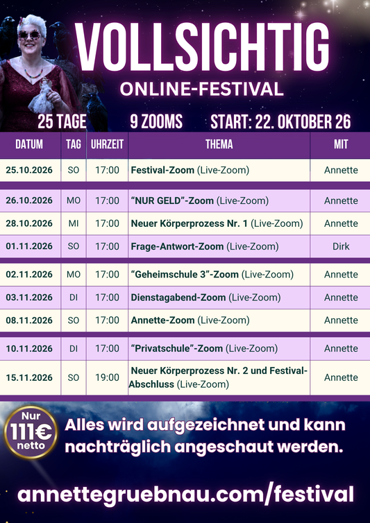 VOLLSICHTIG - Online-Festival mit Annette Grübnau